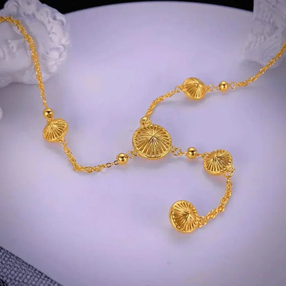 Gold Circle Tassel Necklace